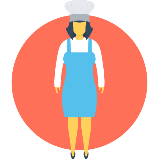 chef Flat Color Circular Icône