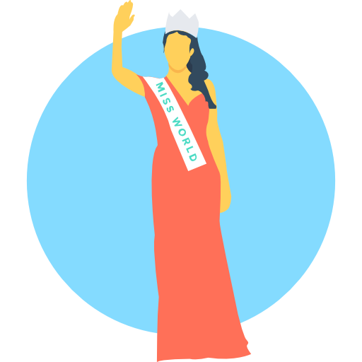 miss welt Flat Color Circular icon