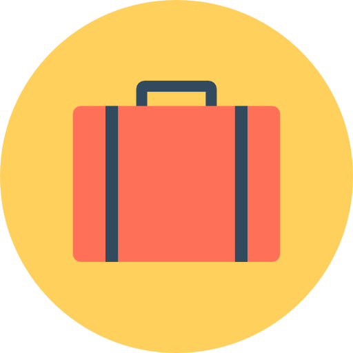 Suitcase Flat Color Circular icon