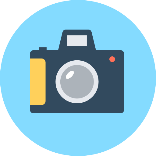 cámara fotográfica Flat Color Circular icono