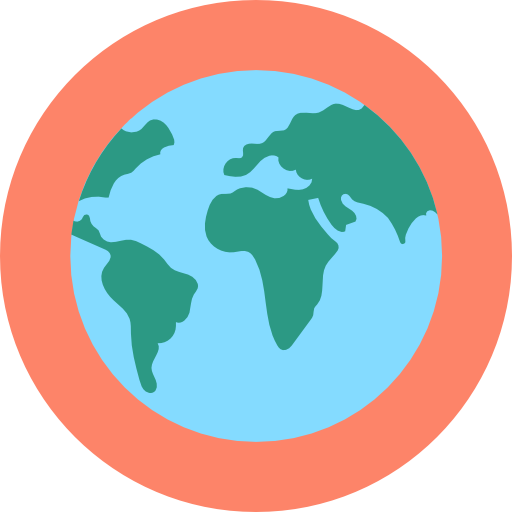 planeta terra Flat Color Circular Ícone