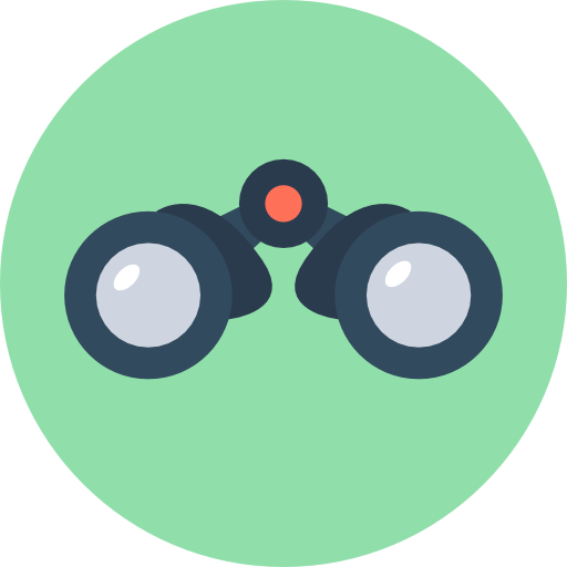 双眼鏡 Flat Color Circular icon