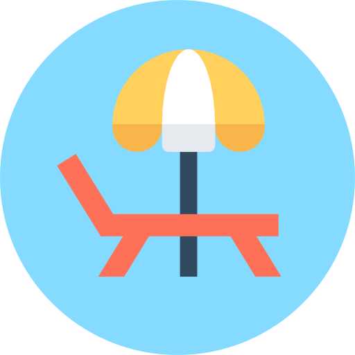 Sun umbrella Flat Color Circular icon
