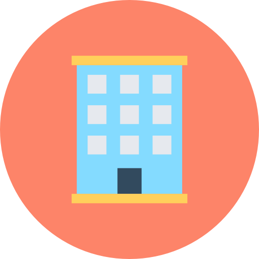 hotel Flat Color Circular icono