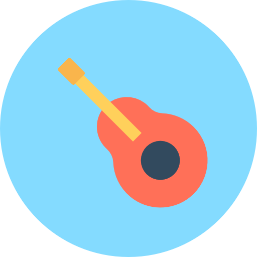 アコースティックギター Flat Color Circular icon