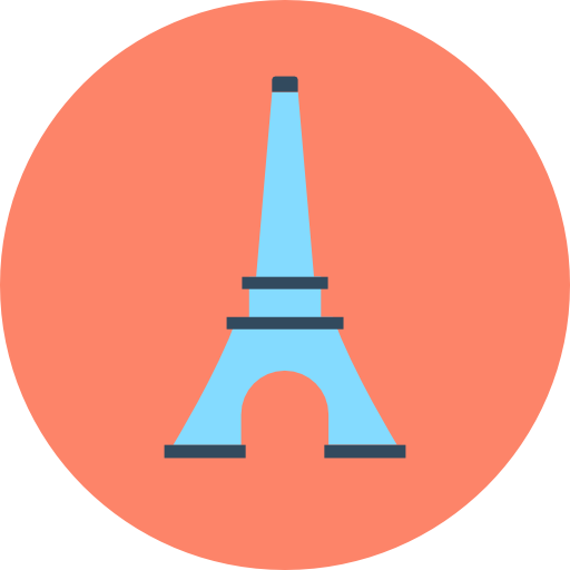 torre eiffel Flat Color Circular icono