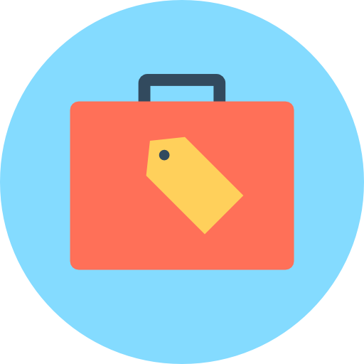 Briefcase Flat Color Circular icon