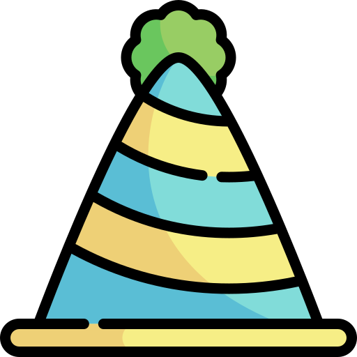sombrero de fiesta Kawaii Lineal color icono