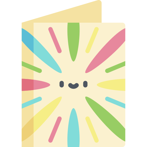 tarjeta de felicitación Kawaii Flat icono