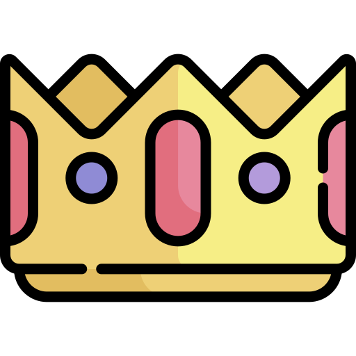 왕관 Kawaii Lineal color icon