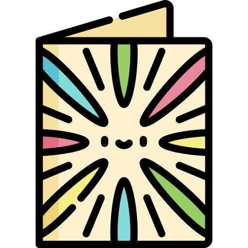 tarjeta de felicitación Kawaii Lineal color icono