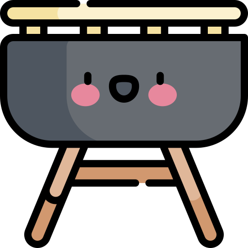 grill Kawaii Lineal color ikona