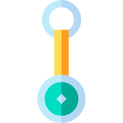 Key chain Basic Straight Flat icon