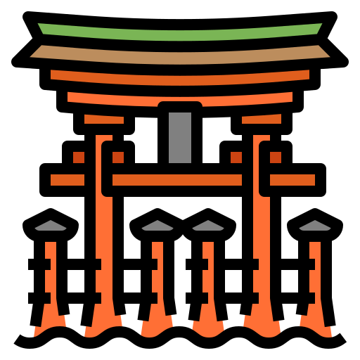 Świątynia itsukushima Ultimatearm Lineal Color ikona