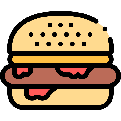 burger Detailed Rounded Lineal color icon