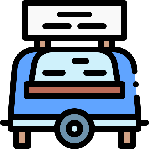 Закусочная на колесах Detailed Rounded Lineal color иконка