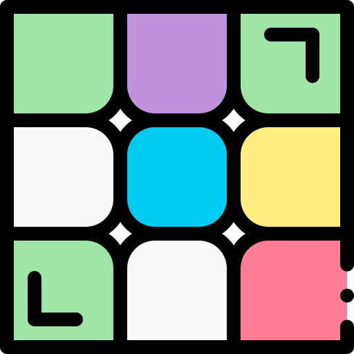 rubik Detailed Rounded Lineal color icono