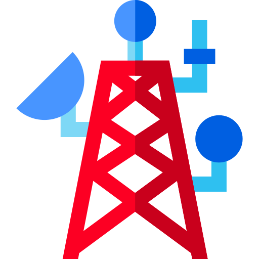 Communication tower Basic Straight Flat icon