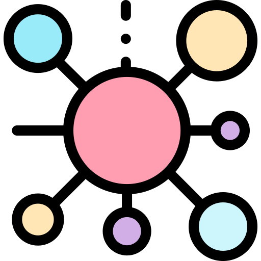 molécula Detailed Rounded Lineal color icono