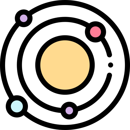 태양계 Detailed Rounded Lineal color icon