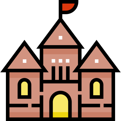 zamek Detailed Straight Lineal color ikona