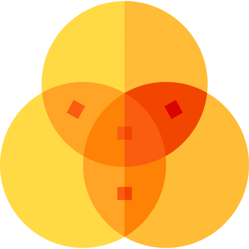 diagrama de venn Basic Straight Flat icono