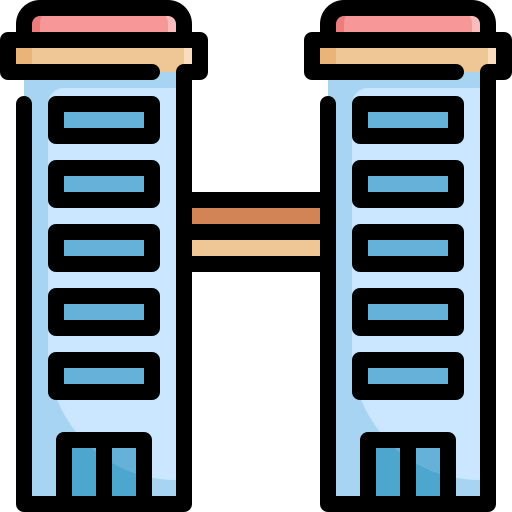 twin towers Generic Outline Color icoon