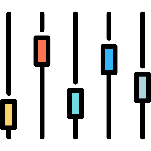 gráfico de barras Kosonicon Lineal color icono