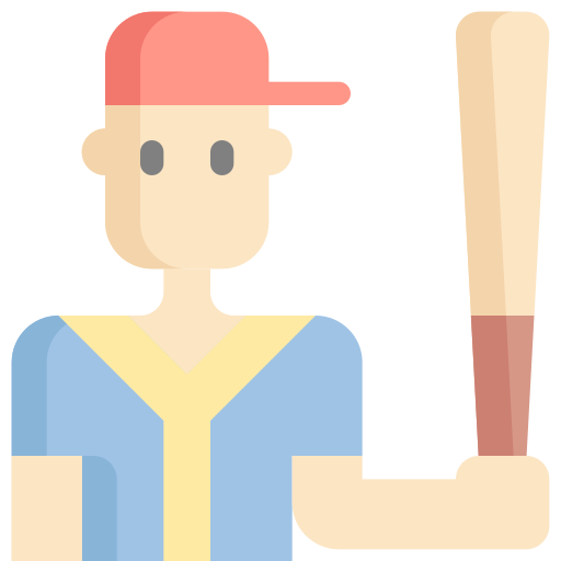 giocatore di baseball Generic Flat icona