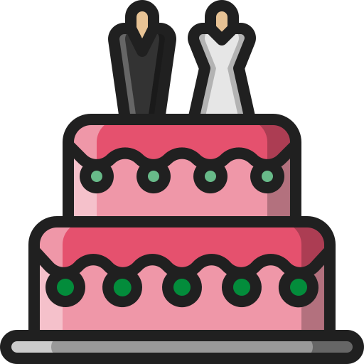 pastel de boda Generic Outline Color icono