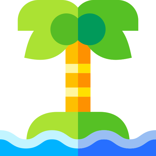 코코넛 나무 Basic Straight Flat icon