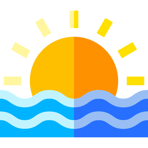 puesta de sol Basic Straight Flat icono