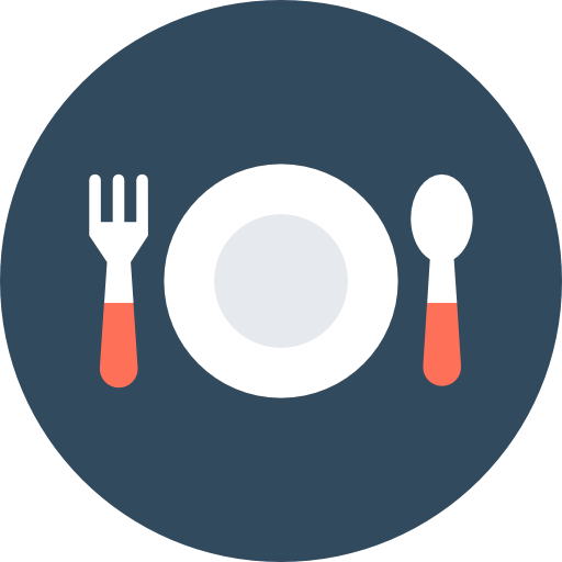 restaurant Flat Color Circular icon