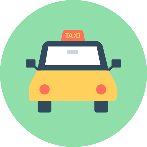taxi Flat Color Circular icono