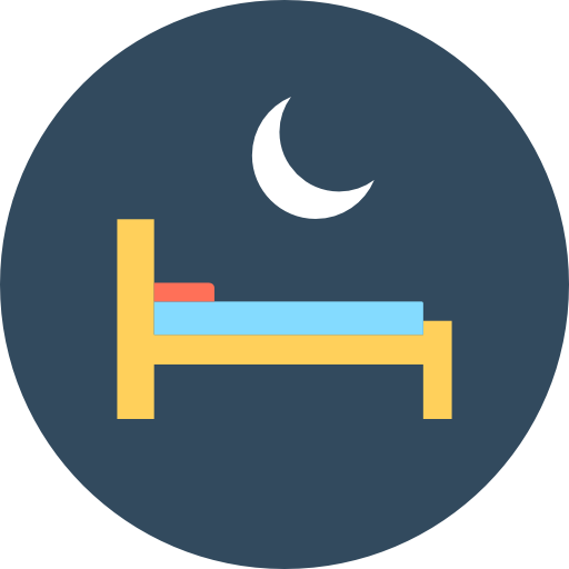 cama Flat Color Circular icono