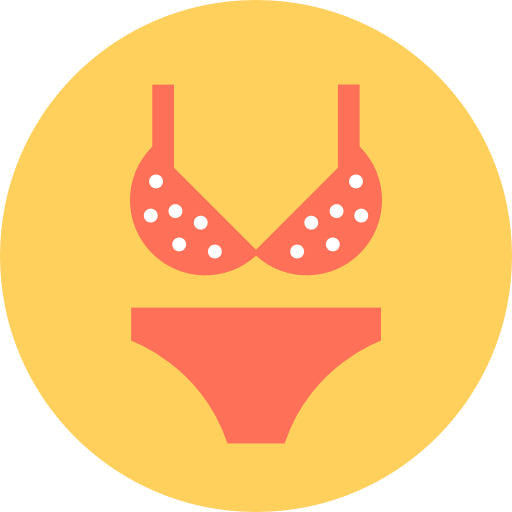 bikini Flat Color Circular icono