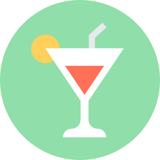 cocktail Flat Color Circular icon