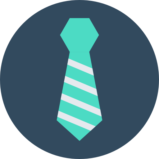 corbata Flat Color Circular icono