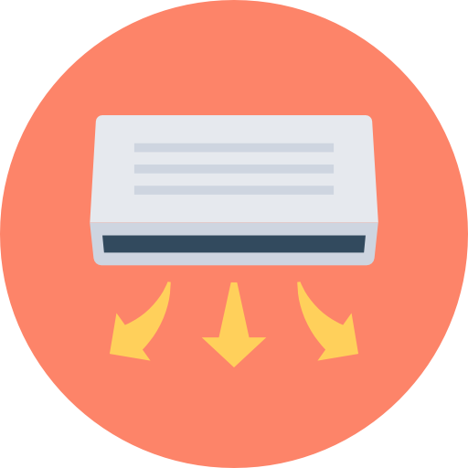 Air conditioner Flat Color Circular icon