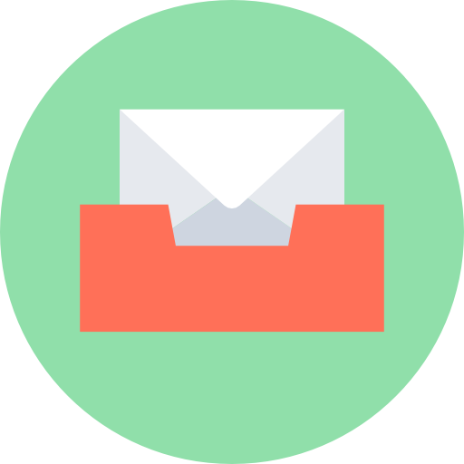 e-mail Flat Color Circular ikona