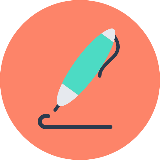 bolígrafo Flat Color Circular icono