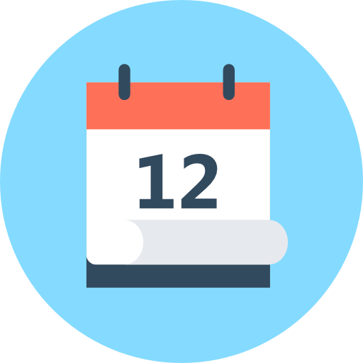 Calendar Flat Color Circular icon