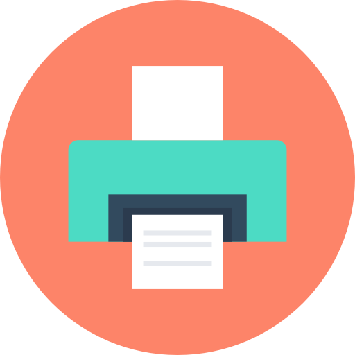 drucker Flat Color Circular icon