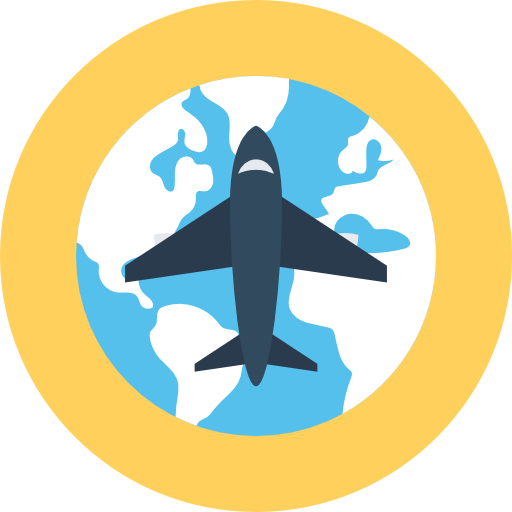 vliegtuig Flat Color Circular icoon