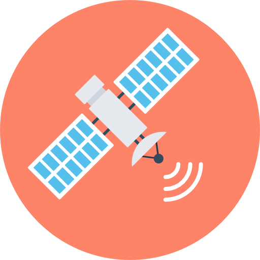 satélite Flat Color Circular icono