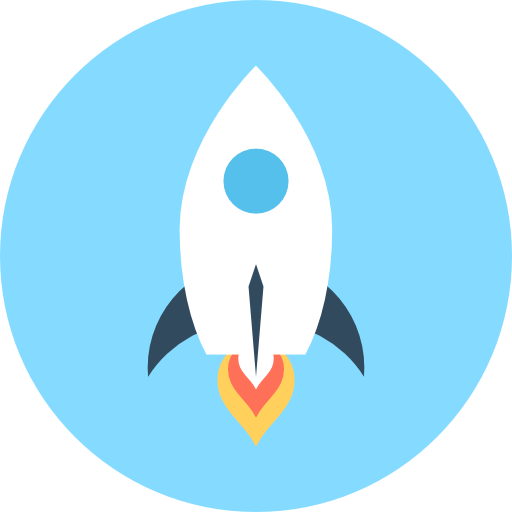 cohete Flat Color Circular icono