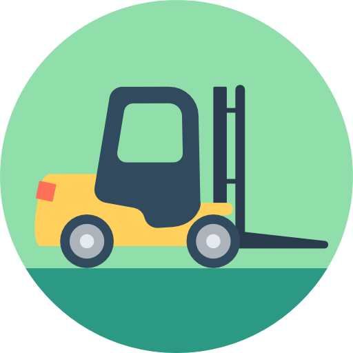 Forklift Flat Color Circular icon
