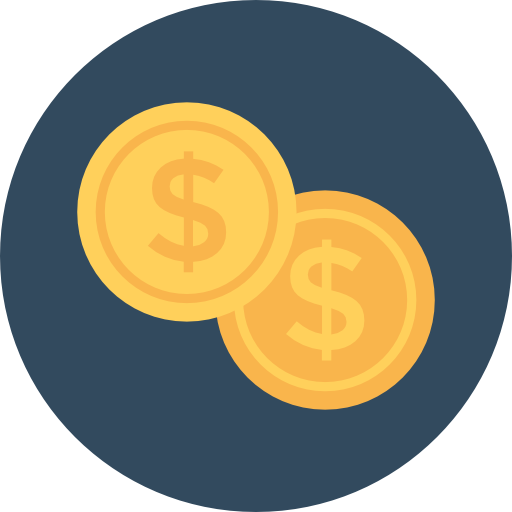 monedas Flat Color Circular icono