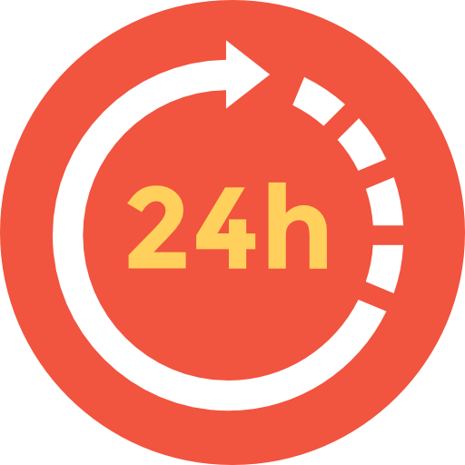 24 시간 Flat Color Circular icon