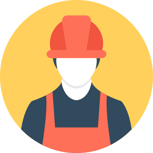 노동자 Flat Color Circular icon
